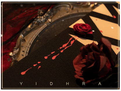 Yidhra - Fantasy Bride - Goth Lolita Pantyhose Rose Prints Pantyhoses