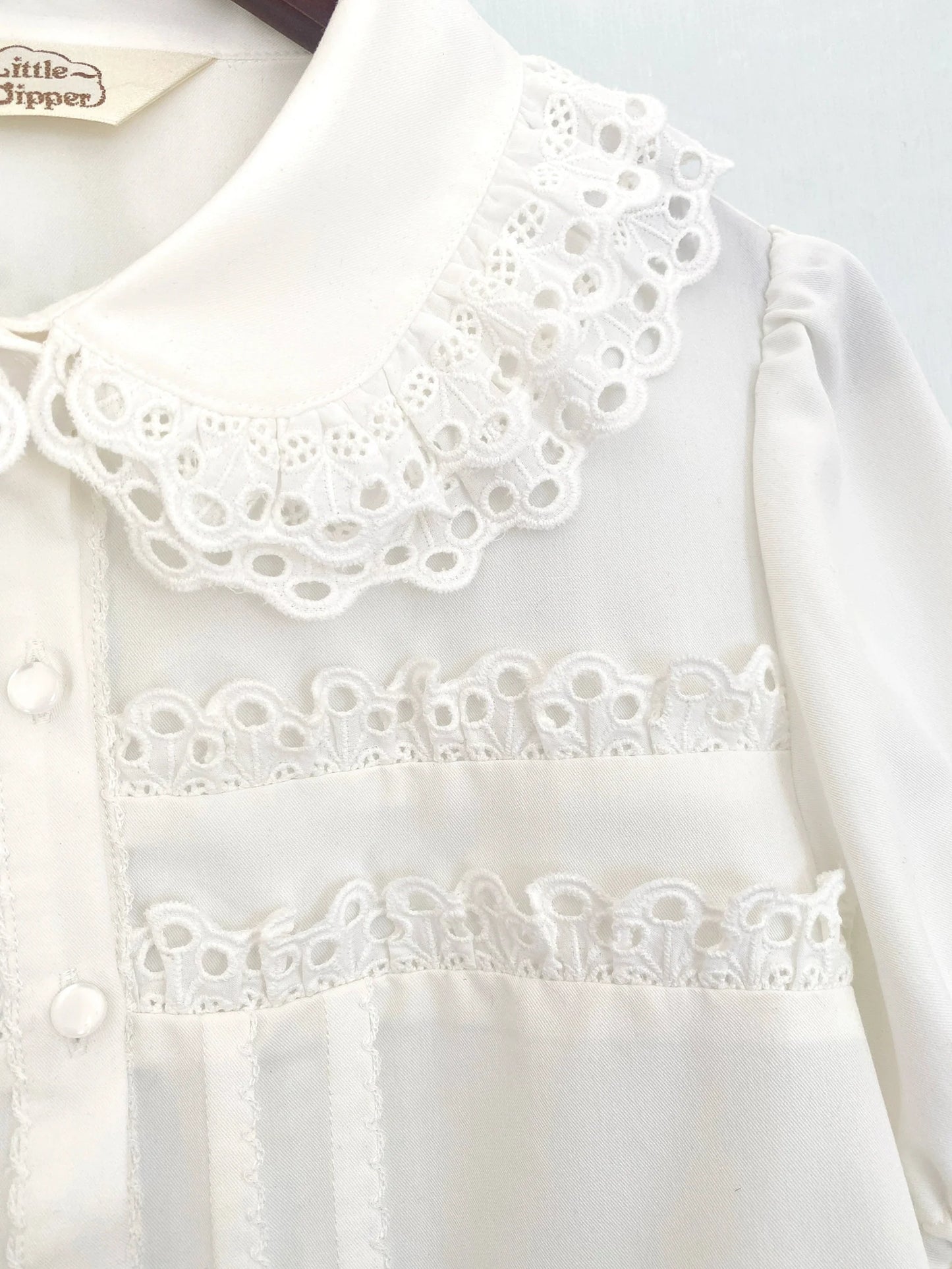Little Dipper - Cherry Xiaobei - Daily Lolita Splicing Sleeve Lace Shirt