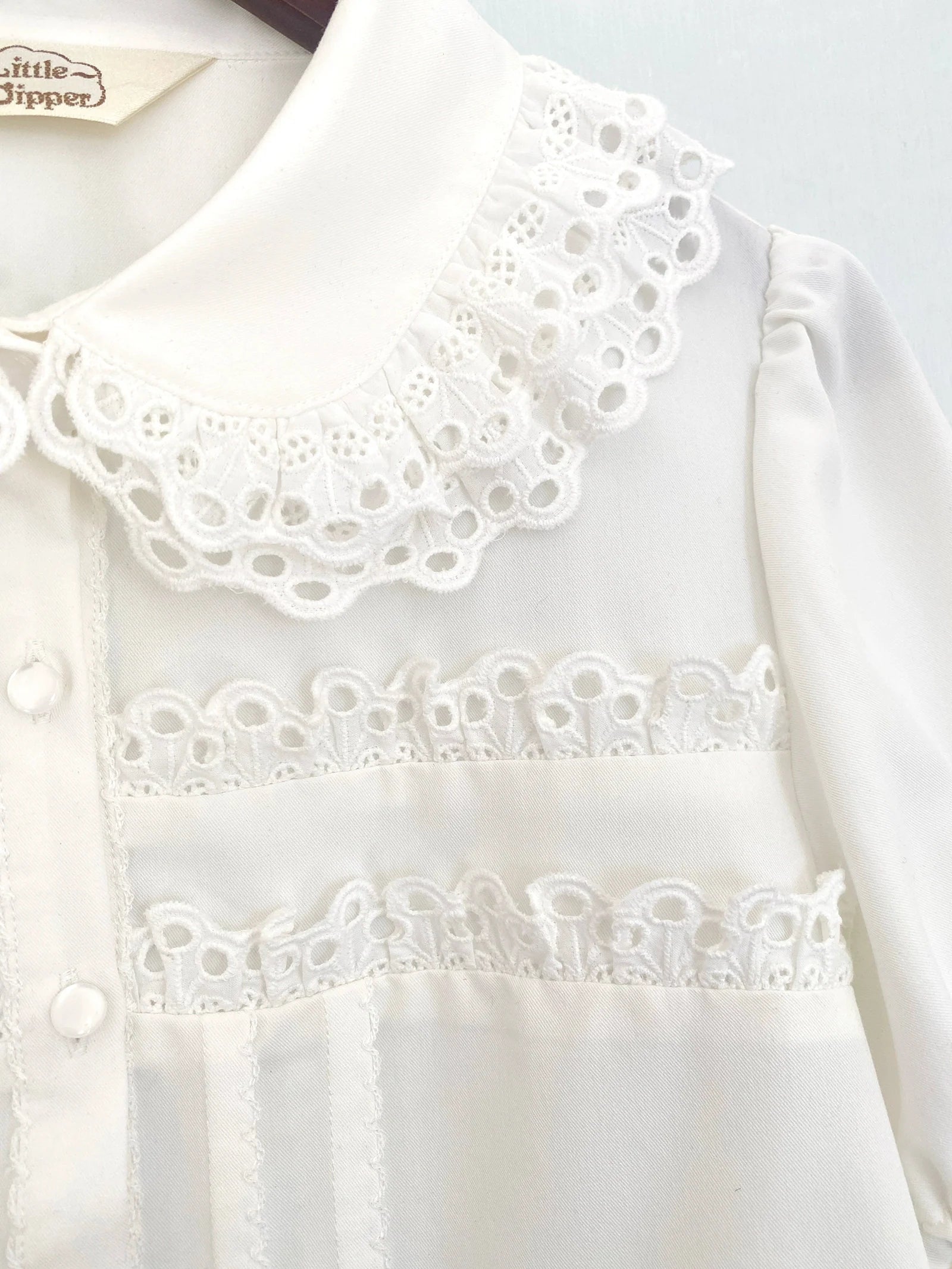 Little Dipper - Cherry Xiaobei - Daily Lolita Splicing Sleeve Lace Shirt