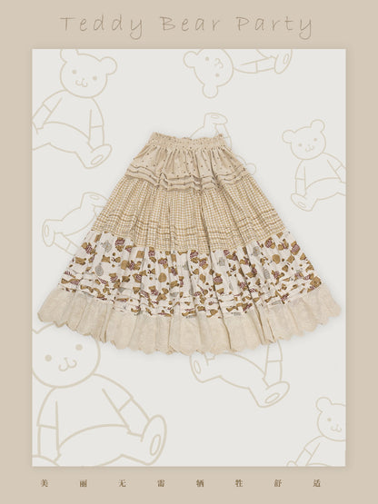 SweetDreamer - Nemo's Garden - Country Lolita Patchwork Skirt