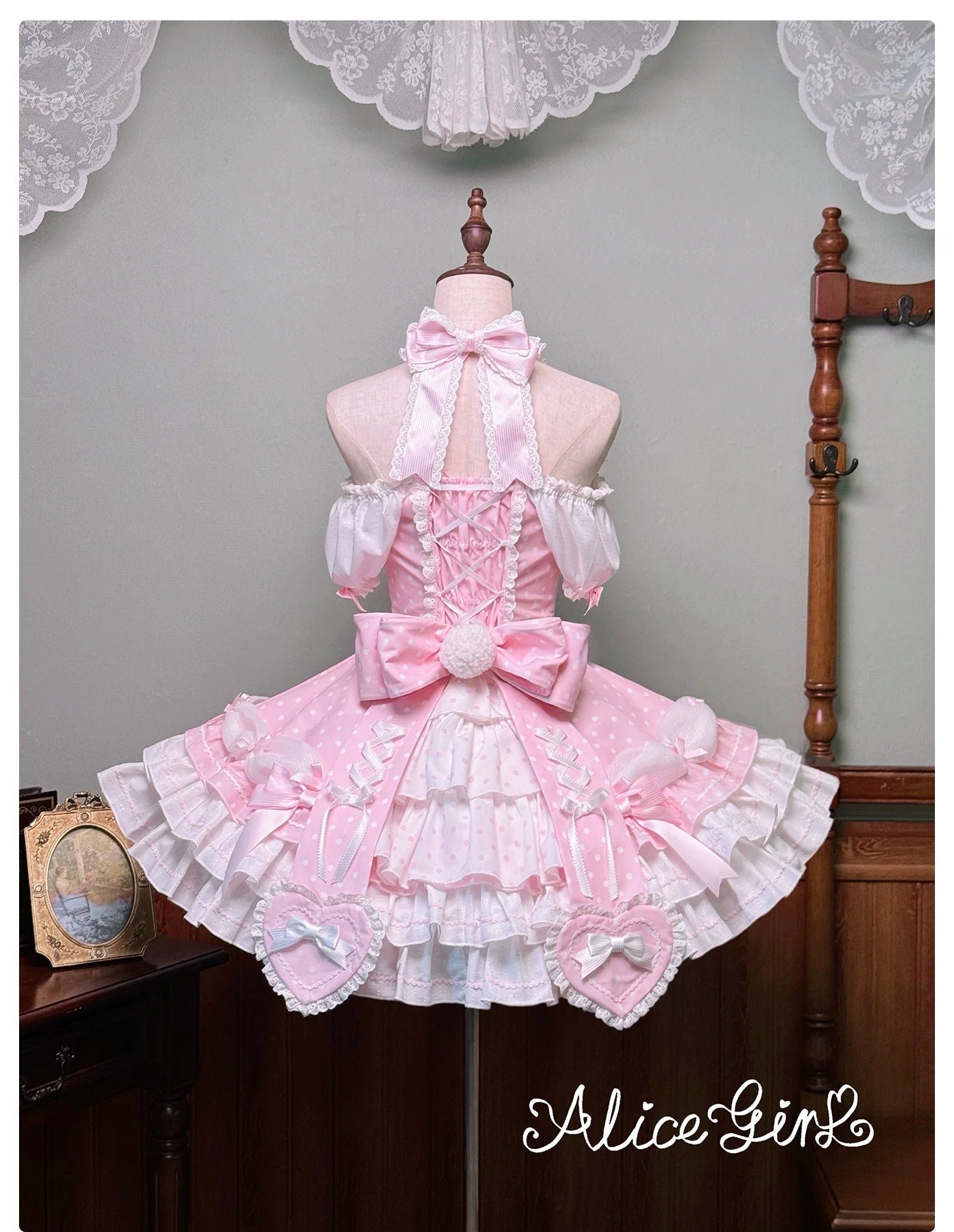 Alice Girl - Old School Polka Dots - Halter Neck Sweet Lolita OP Dress