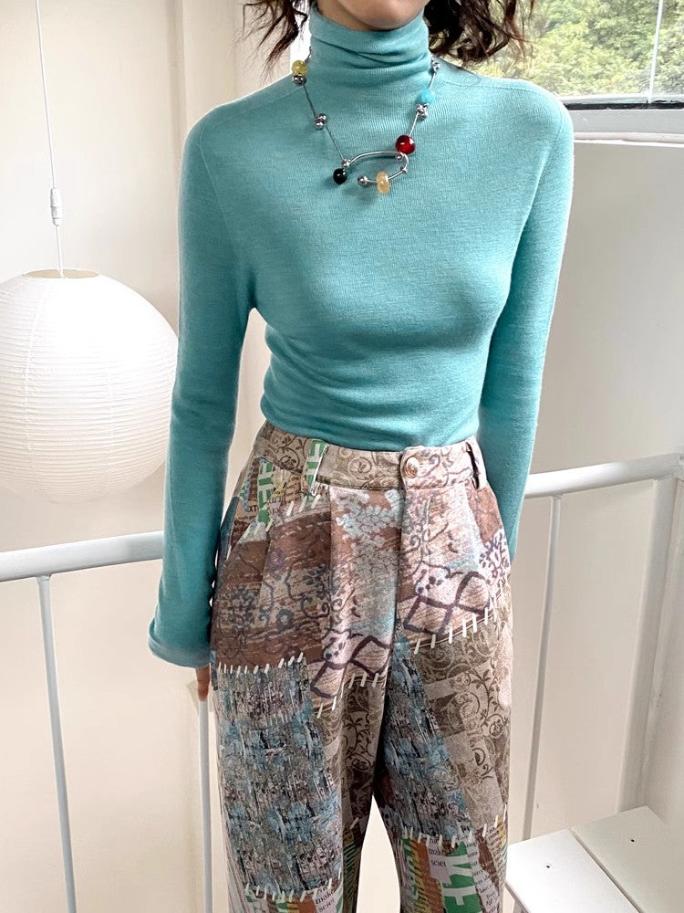 Turtleneck wool knit【s0000010369】