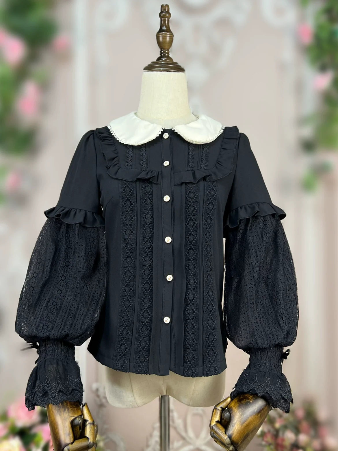 DMFS Lolita - Vintage Lolita Mutton Leg Sleeve Blouse Doll Collar Shirt