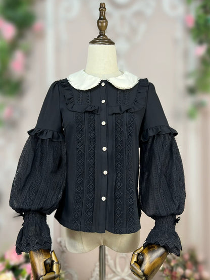 DMFS Lolita - Vintage Lolita Mutton Leg Sleeve Blouse Doll Collar Shirt