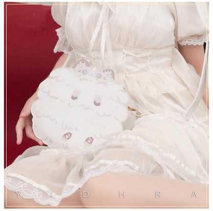 Yidhra - Printed Kawaii Cat Leather Shoulder Bag