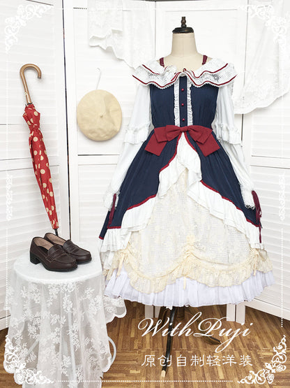 With Puji・朶now White - Lolita Flounce Hemline OP Dress