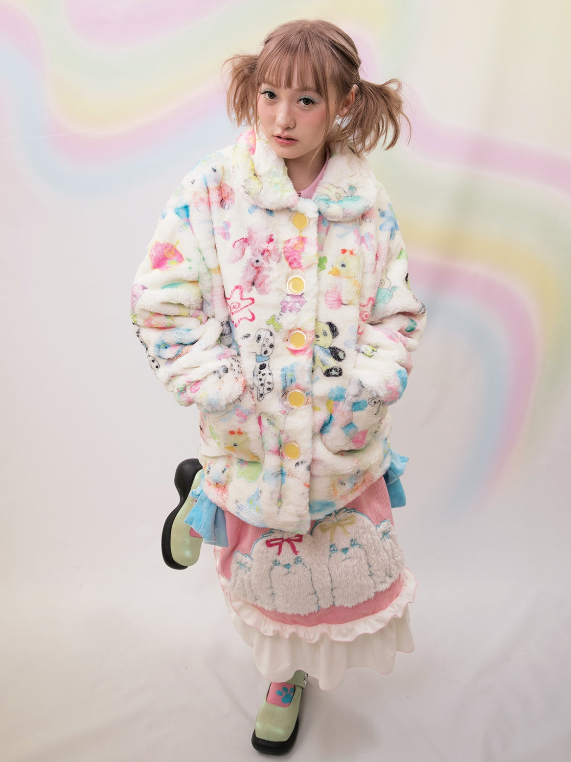 Printed Plush Warm Jacket