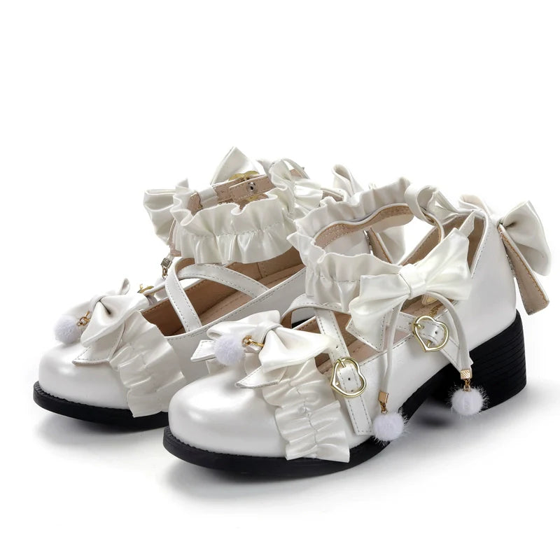 Fairy Godmothe - Preppy Style Flat Shoes Mid Heel Round Toe Lolita Shoes