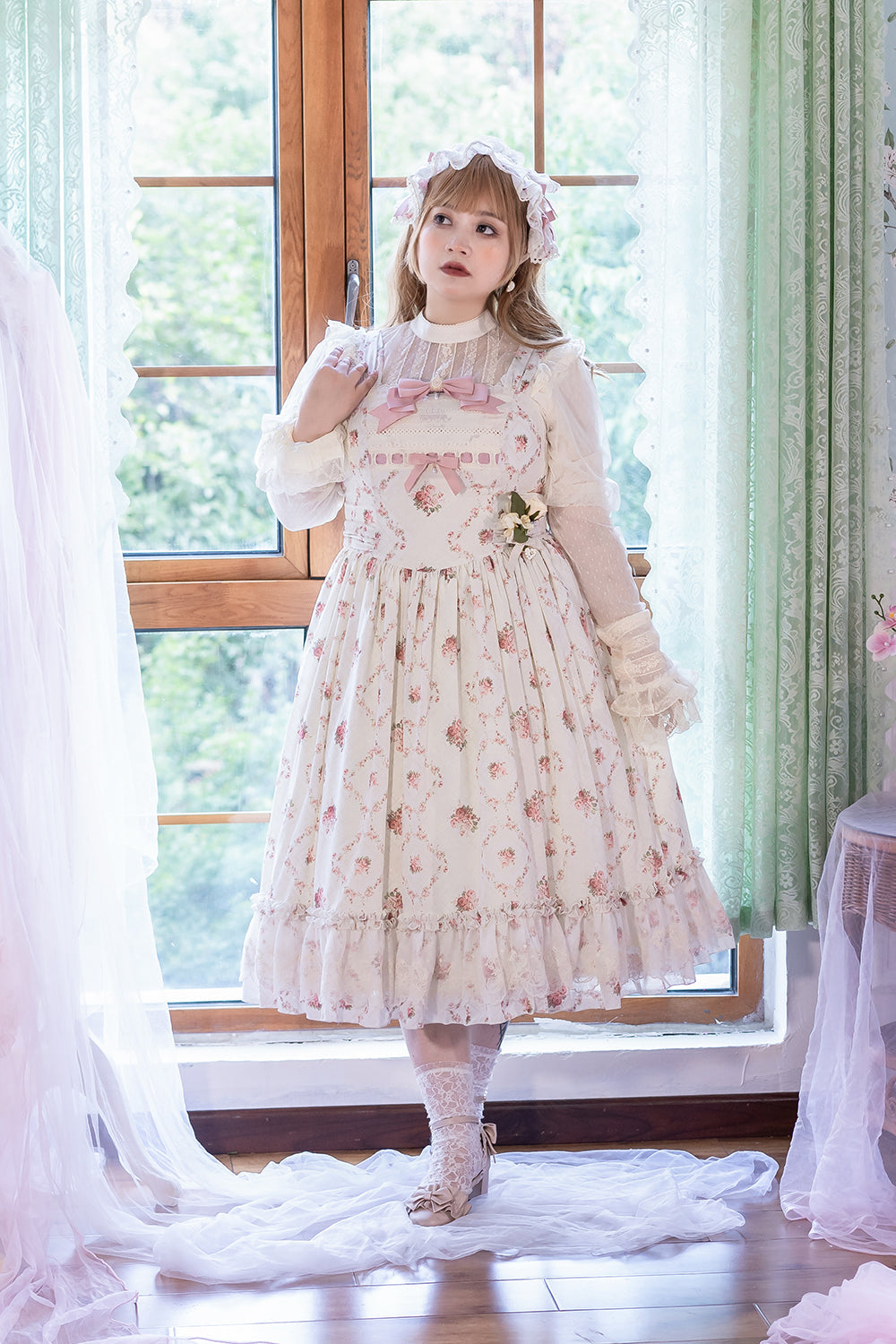 Miss Point - Customized Wood Rose 2.0 Elegant Vintage Jumper Dress