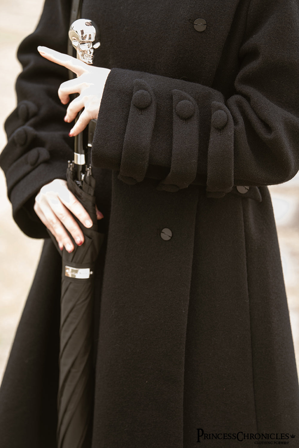 Princess Chronicles - Ouji Lolita Winter Black Long Coat