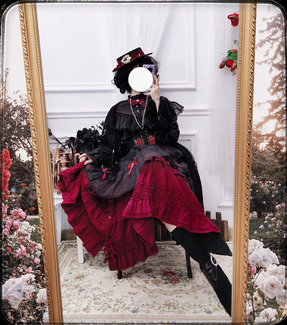 Princess Chronicles - Elegant Lolita Bow Flat Bonnet Handmade