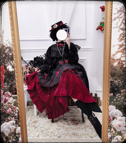 Princess Chronicles - Elegant Lolita Bow Flat Bonnet Handmade