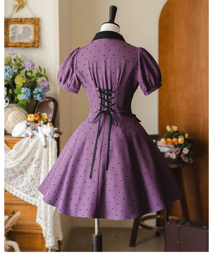 Forest Wardrobe - Forest Polka-Dot - Classic Lolita OP Dress With Polka Dots & Pockets