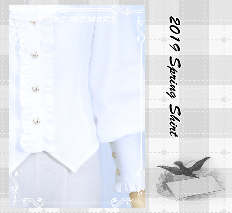 Time Memory - Elegant Lolita Slim Fit Mutton Sleeve Blouse