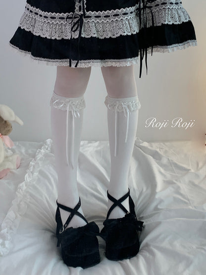 Roji Roji - Isabella - Sweet Lolita Lace Mid-Calf Socks Multicolors