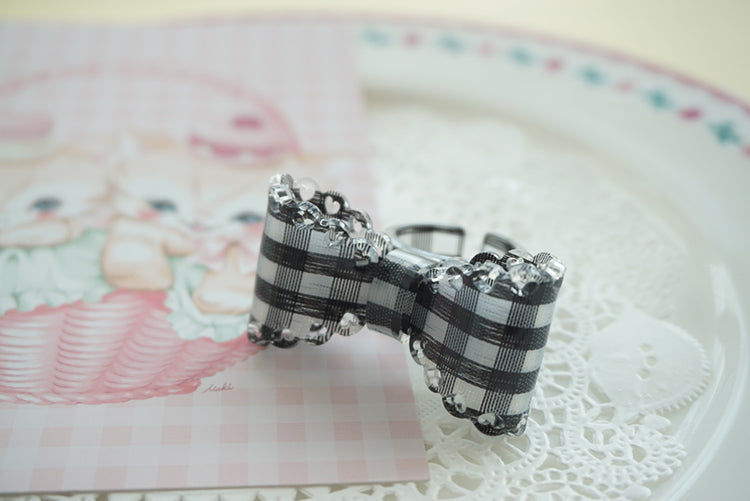 Cat Tea Party - Sweet Lolita Bow Ring and Necklace
