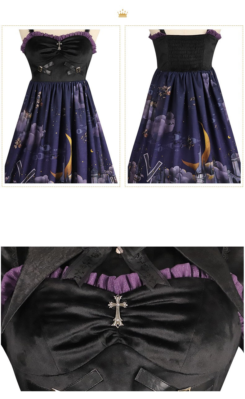 YingLuoFu - Witchville Halloween Gothic Lolita Jumper Dress