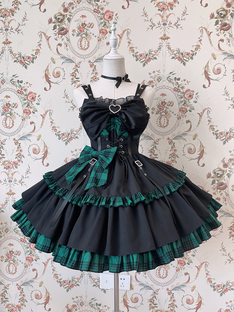 Alice Girl - Gothic Lolita Dress Blue Plaid Jumper Dress