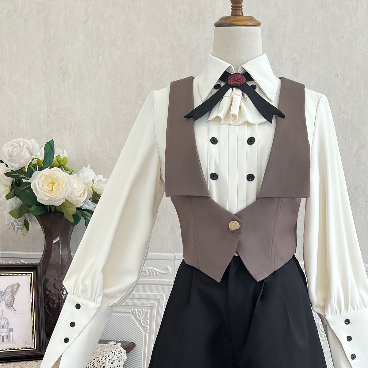 Designer's Gift - Narrative Poem - Ouji Lolita Shorts Suit with Shirt Cape and Vest