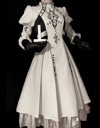 Letters from Unknown Star - Full Moon Charm - Gothic Lolita OP Dress Dark Themed Dress Short Style