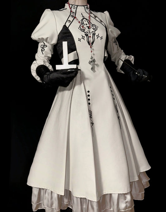 Letters from Unknown Star - Full Moon Charm - Gothic Lolita OP Dress Dark Themed Dress Short Style