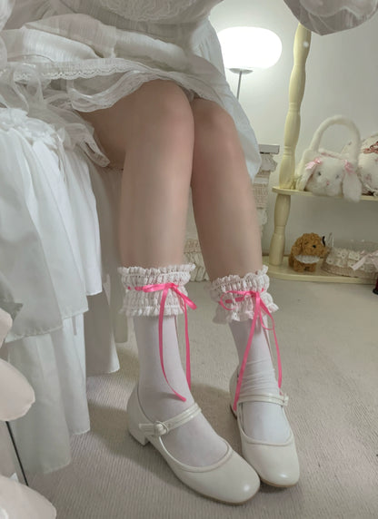 Roji Roji - Gentle Town - Sweet Lolita Cotton Calf Socks, Ankle Socks