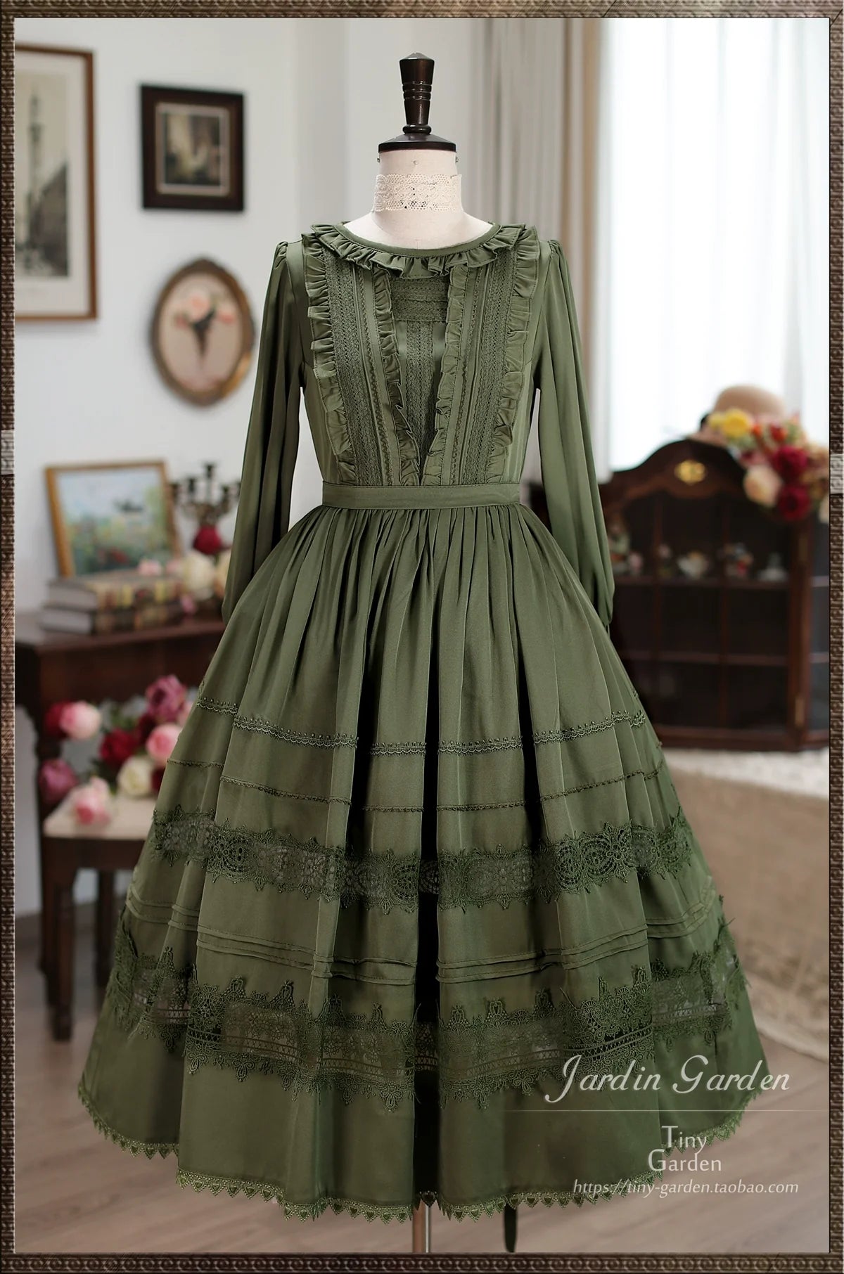 Tiny Garden - Spring Whispers - Elegant Lolita OP Dress French Style Long/Short Sleeve