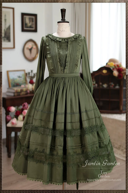 Tiny Garden - Spring Whispers - Elegant Lolita OP Dress French Style Long/Short Sleeve