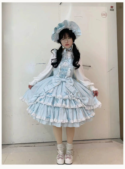 Chubby Cat Diary - Gryza - Plus Size Princess Lolita JSK, Cotton Tiered Ruffles