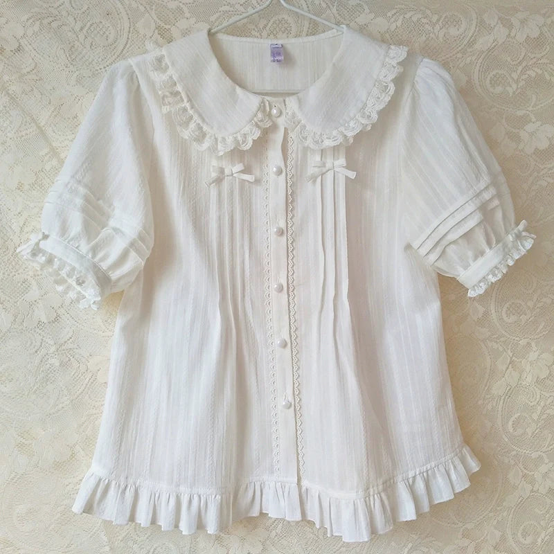 Youlan Lane - Cotton Sweet Lolita Blouse, Single / Fleece Lined Version
