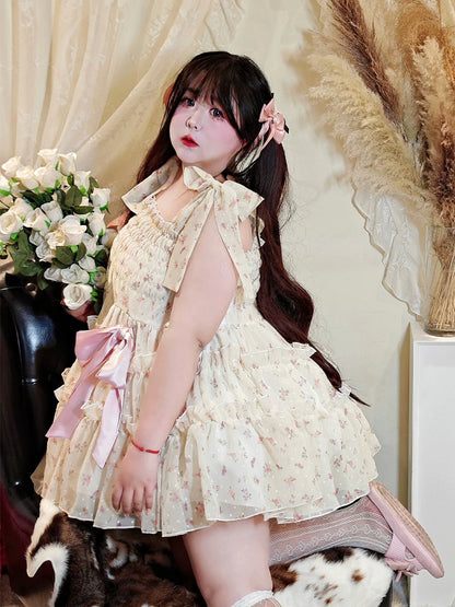 Rouroudream - Teenage Mind - Plus Size Lolita JSK Dress Chiffon Floral Print