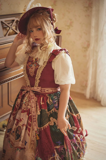 Miss Point - Kaleidoscope - Retro Lolita Dress Oil Painting Print JSK Dress Customized