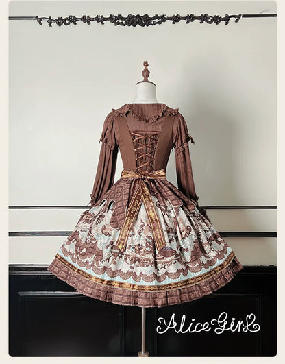 Alice Girl - Bear Chocolate Bar - Kawaii Lolita JSK & Salopette Dress