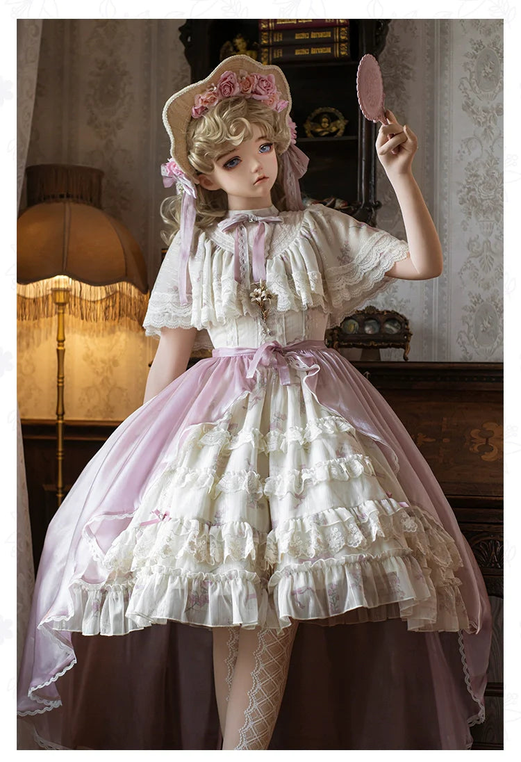 With PUJI - Nanke - Edwardian Collar Classic Lolita OP Dress Outfit