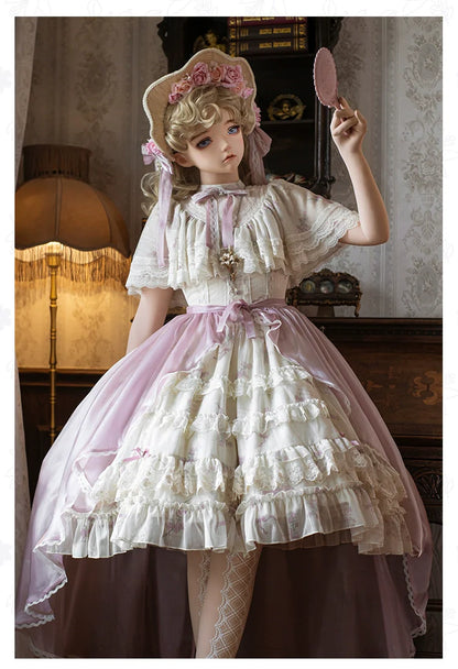 With PUJI - Nanke - Edwardian Collar Classic Lolita OP Dress Outfit