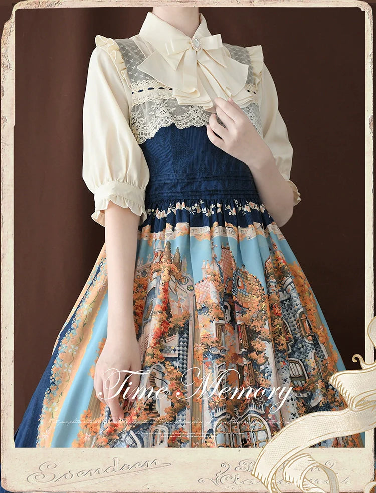 Time Memory - Earl Girl - Chiffon Classic Lolita Shirt, Mid-Length Mutton Sleeves