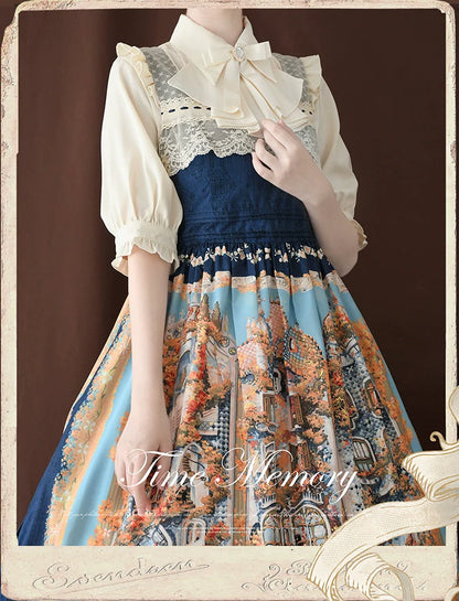 Time Memory - Earl Girl - Chiffon Classic Lolita Shirt, Mid-Length Mutton Sleeves