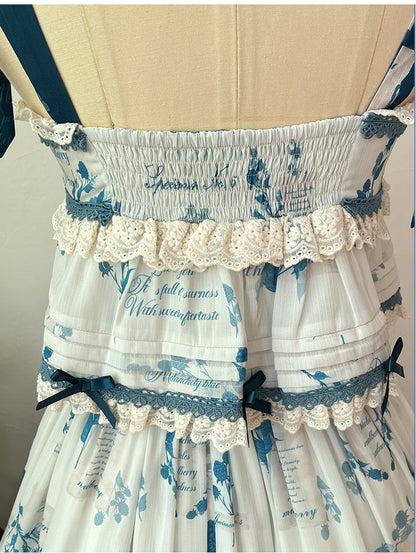 NanShengGe - Mulberry Poem - Country Lolita Printed Dress with Cardigan Set