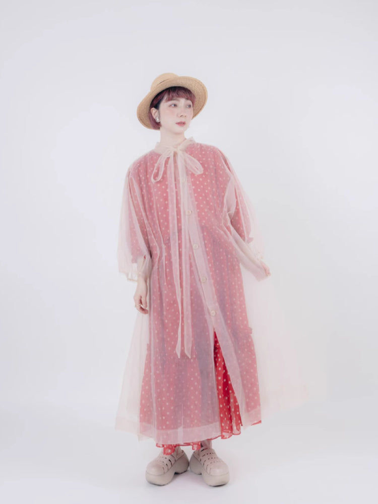 Vintage style dot chiffon dress【s0000006890】