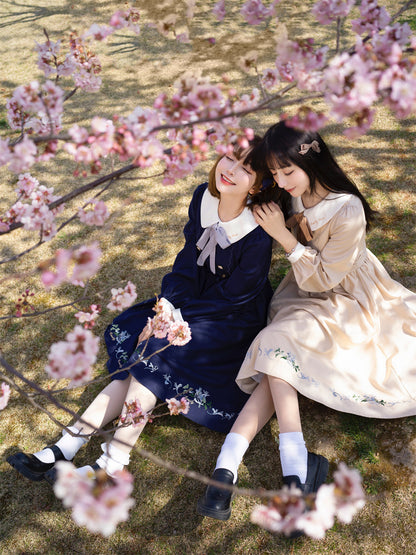 EESSILY - The Spring of Champs Elysees - Elegant Lolita Floral Embroidered OP