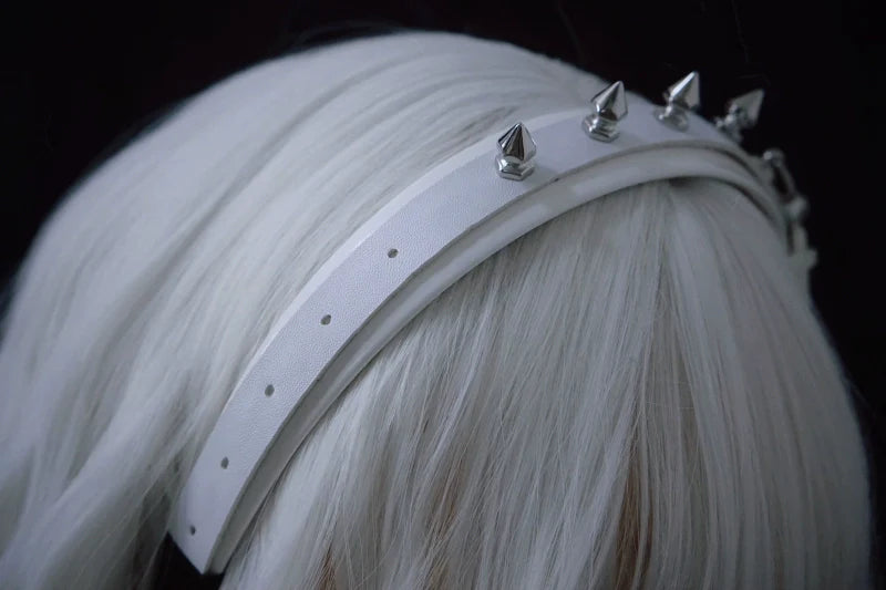 Strange Sugar - Gothic Lolita KC Faux Leather Punk Lolita Hair Accessories