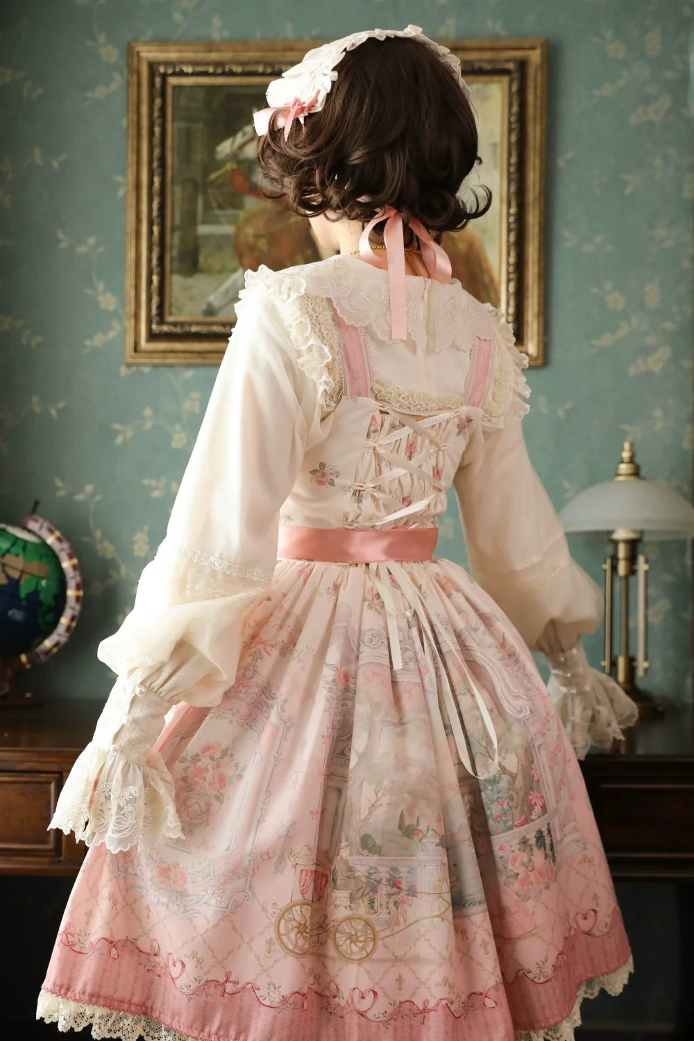 Moon River - Swan Lake Mirror - Pink Sweet Lolita Print JSK Dress
