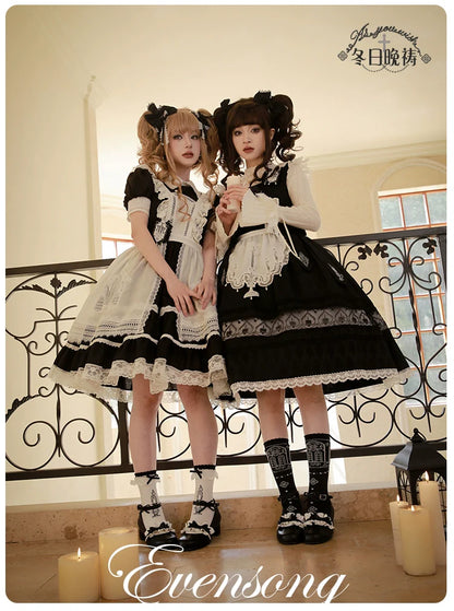 Mademoiselle Pearl - Winter Evening Prayer - Gothic Lolita Jumper Dress Embroidered Candlestick OP Dress