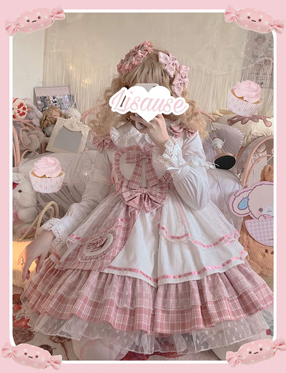 Half Sweet Lolita - Sweetheart Rescue - Sweet Lolita Dress Pink Lolita JSK Dress