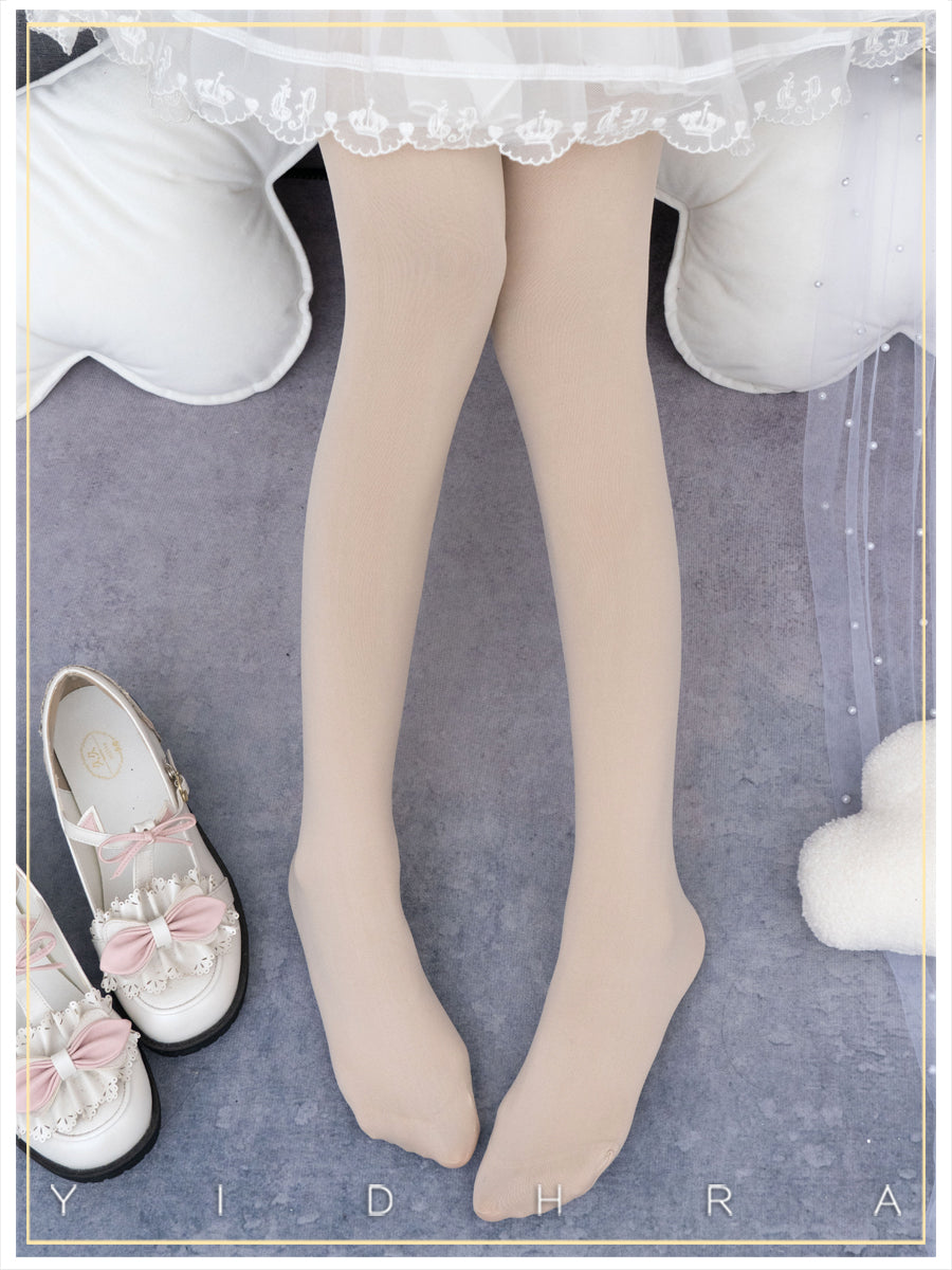 Yidhra - 120D Daily Lolita Velvet Spring Leggings, Solid Color
