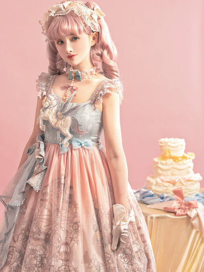 Designer Gift - CloudPlay - Sweet Lolita JSK Dress, Carousel Print
