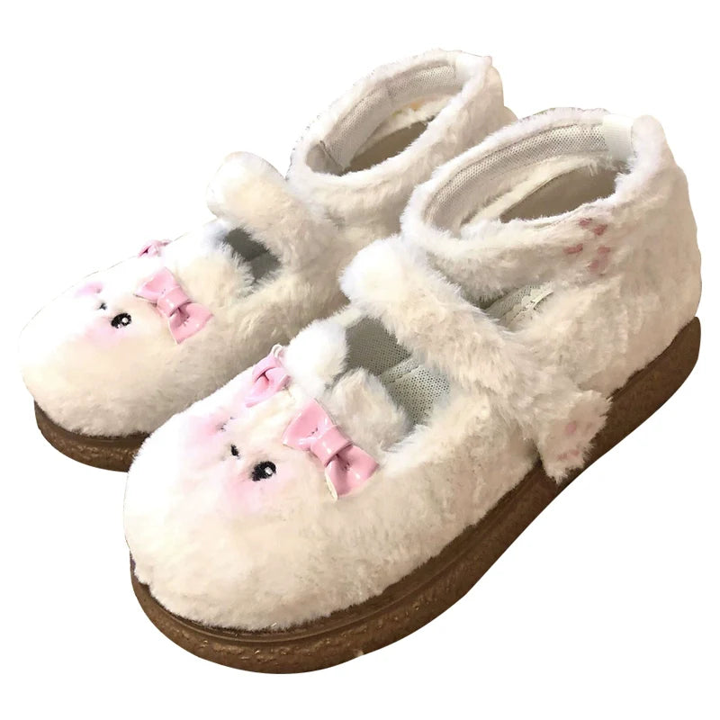 Fairy Godmother - Cute Plush Warm Round Toe Lolita Soft Sole Shoes