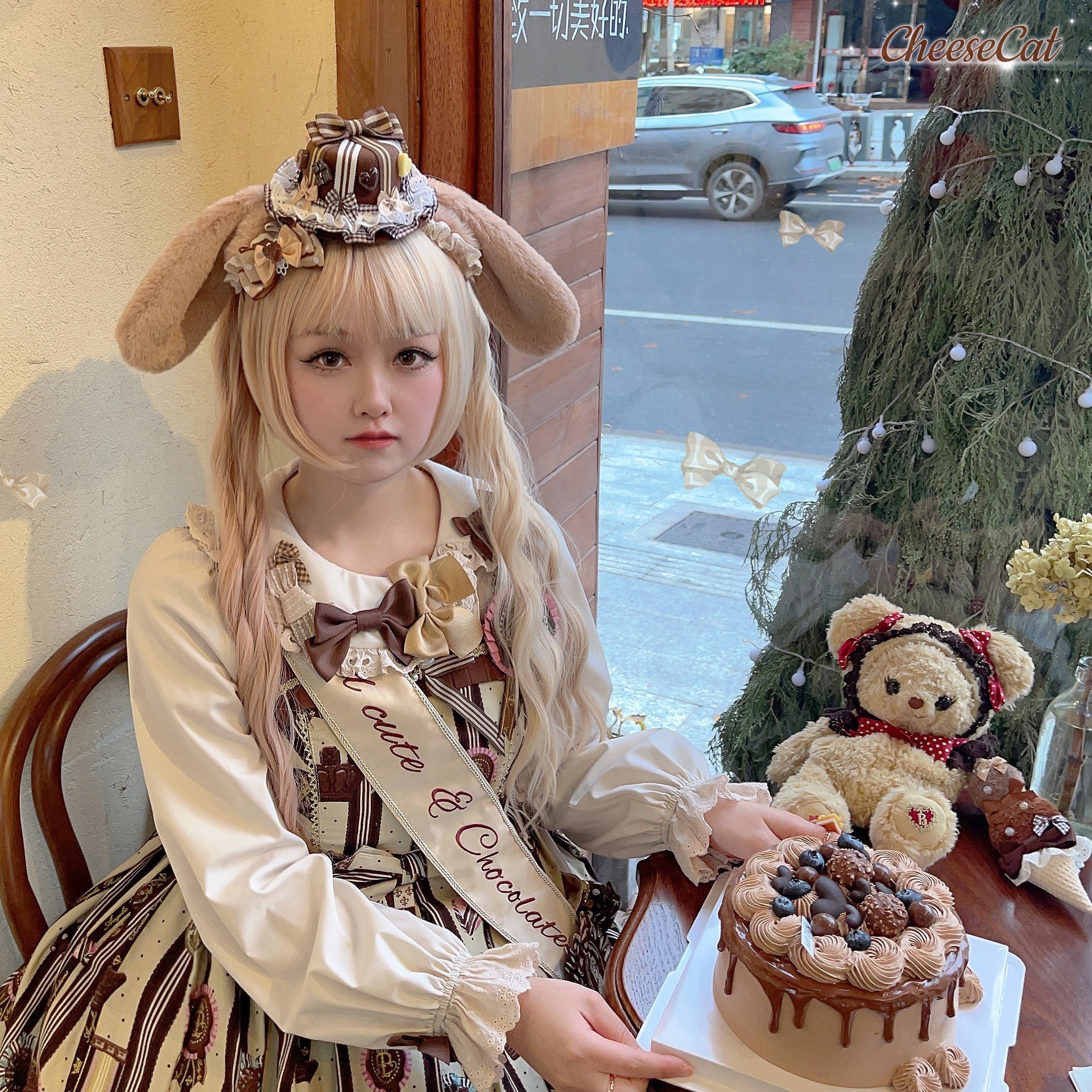 Cheese Cat - Fluffy Lop-Eared Bunny Sweet Lolita Hairband