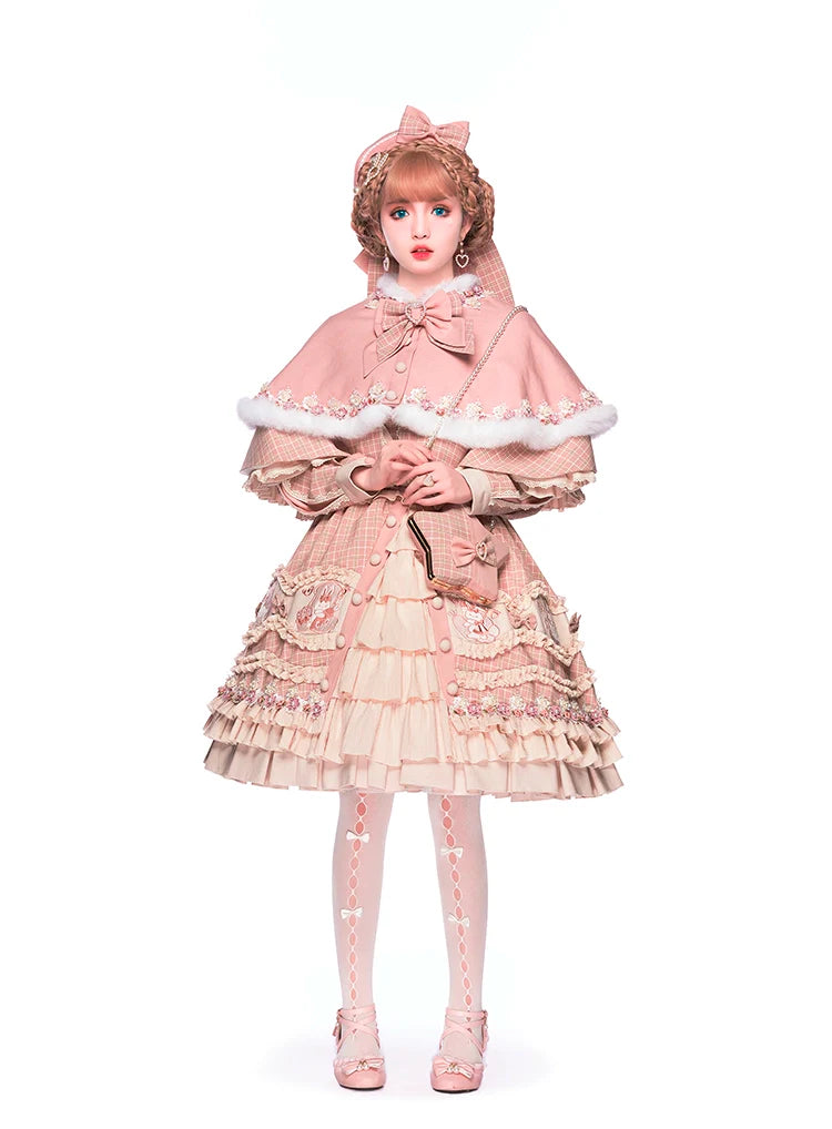 Youpairui - Helford - Sweet Coordinated Lolita Suit Pink Plaid Lolita SK Set
