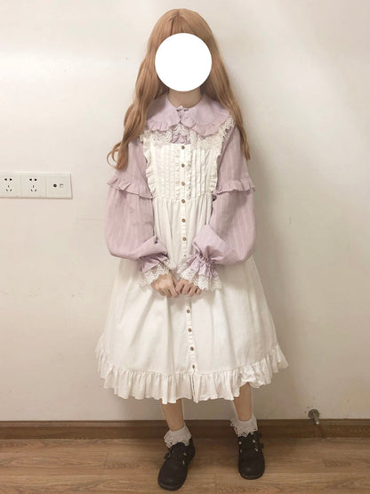 MIST - Cream Sweetheart - Kawaii Lolita Long-sleeve Blouse Multicolors